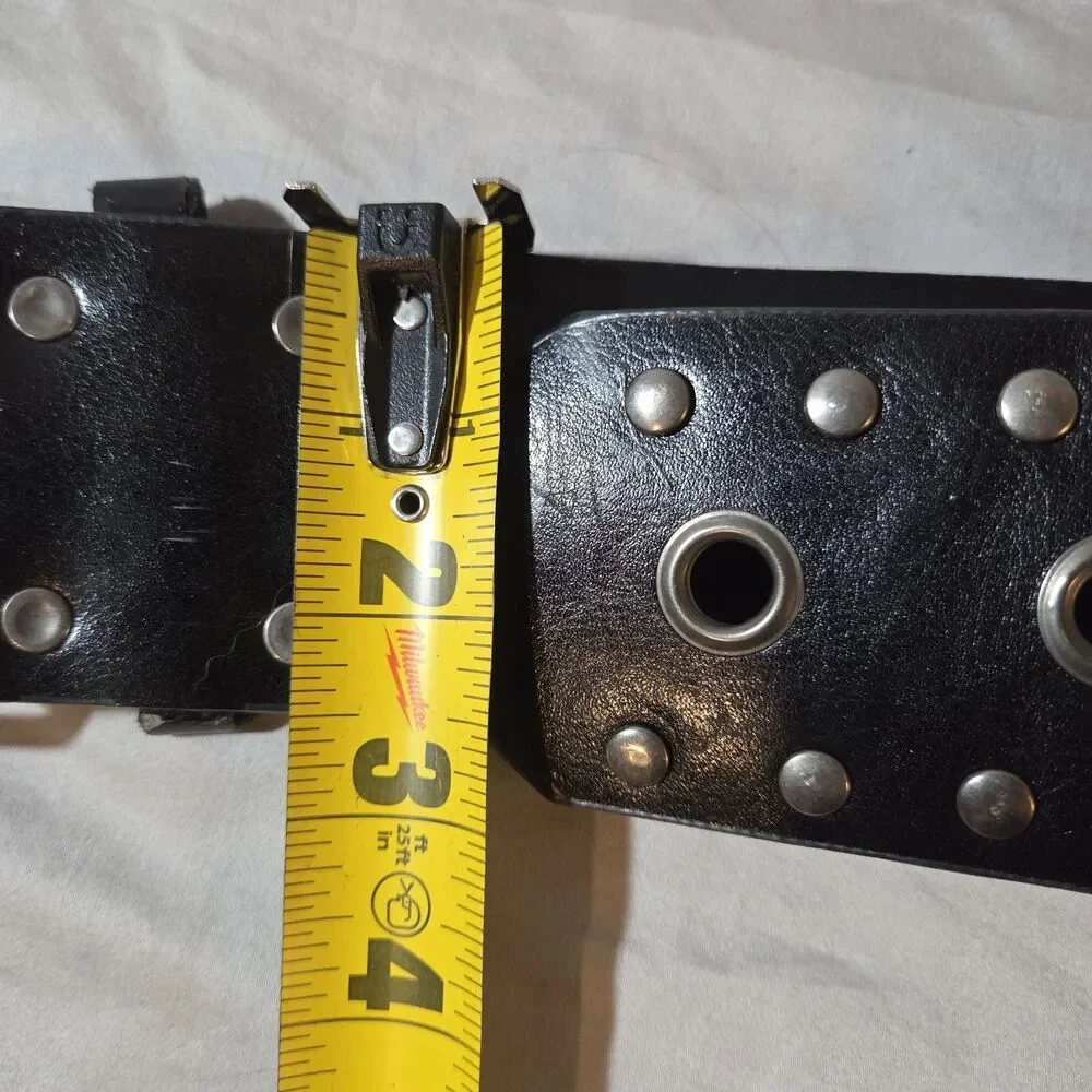 Studded Women Wide Belt - Black - Large - Goth Grunge